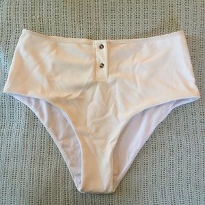White high waisted bikini bottom